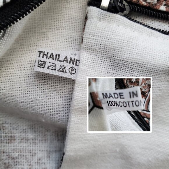 Boho Elephant Crossbody Cotton Purse Made in Thailand 100% Cotton Comfy Bag - Picture 7 of 16